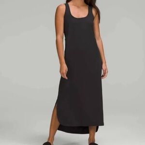 lululemon athletica Lululemon Pima Cotton Open-Back Midi Dress Black